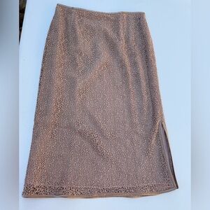Worth Textured Pencil Skirt - Brown